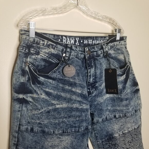 NWT RAW-X Men's Straight Leg Medium Blue Jeans Size 34/32 Standard - Picture 2 of 7